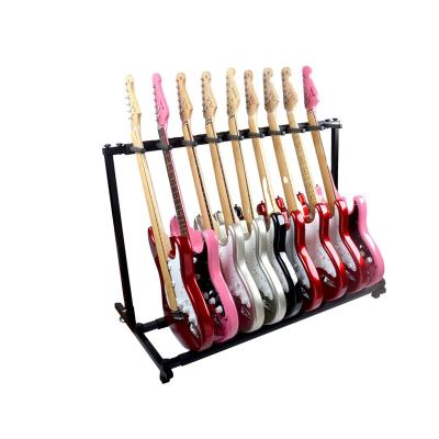 China Black electric guitar stand can put 9 pieces of electric guitar for sale