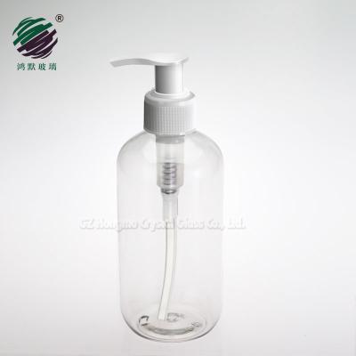 China BEAUTY PACKAGING 250ml PET Plastic Bottle 8oz Empty Clear Pump Bottles With Dispenser And Flip Top Cap In Stock For Hand Sanitizer Gel Packaging for sale