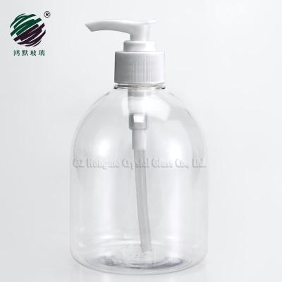 China 500ml Recyclable PET Material Bottle For Alcohol Hand Sanitizer Gel 16oz Empty Plastic Shampoo Bottle With Dispenser Pump for sale