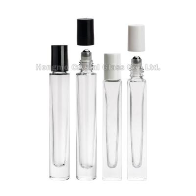 China 1/3 oz 10ml 10ml Cylinder Rectangular Heavy Wall Perfume Roll Material Recyclable Thick Bottom Bottle For Essential Oil Deodorant Roll On Bottle for sale