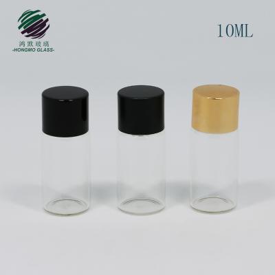 China Personal Care 10ML Cylinder Clear Glass Vial With Screw Cap for sale