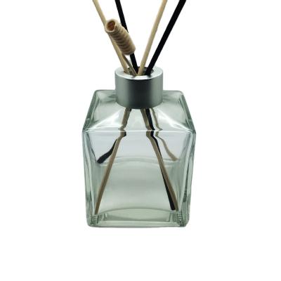 China Gift & Craft 200ml Clear Square Reed Perfume Glass Bottle Empty Diffuser Bottle For Aroma Fragrance With Sticks for sale