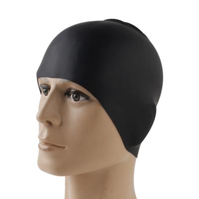 China Custom-made silicone adult swim cap hat printed seamless waterproof swimming woman and man swimming cap for sale