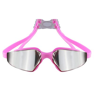 China Hot Selling Anti-fog UV Protection Frame Large Silver Mirrored Swimming Goggles For Adult for sale