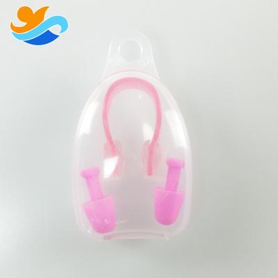 China Stylish Factory Price Wholesale Waterproof Silicone Ear Plugs Swimming And Nose Clip Breathing Set for sale