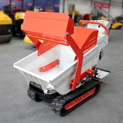 China Hotels HUAQI Crawler Dumper Mini Transporter 1 Ton 800KG Mini Tracked Dumpers for sale