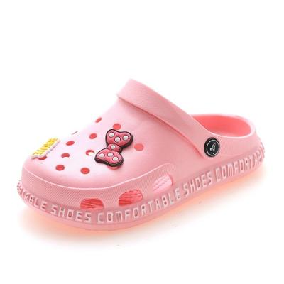 China Custom Made Eva Flat Pvc Children Slip Clog Kindergarten Round Factory Wholesalers Logo Hobbles Shoes Classic for sale