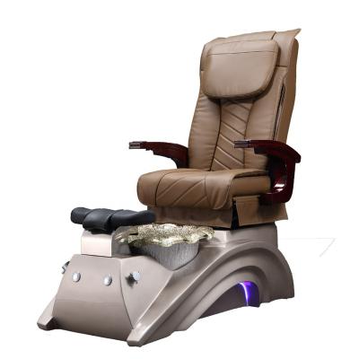 China Flexible Modern Beauty Salon Nail Footrest LED Recling European Touch Pedicure Chairs for sale