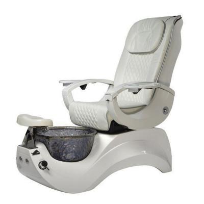 China Modern Flexible Footstool Beauty Salon Nail White Leather Shiatsu Massage Spa Pedicure Chair for sale