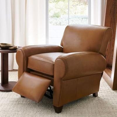 China Baihai Barcalounger Longhorn II Brown Recliner Extendable Leather Chair for sale