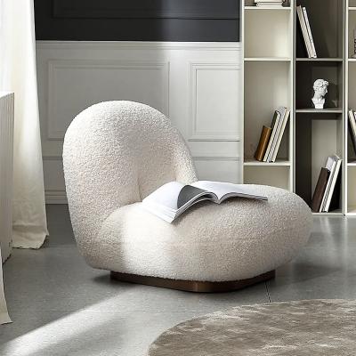 China Other White Wool Lambswool Floor Sofa Lounge Chair Soft Cushion Single Sleeper for sale