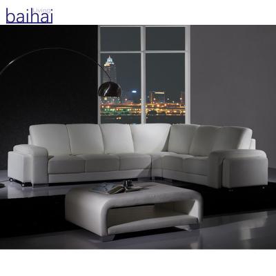 China Sofa With Adjustable Design L Shape Design Sectional Leather Sofa Headrest +sofa Bed Set for sale