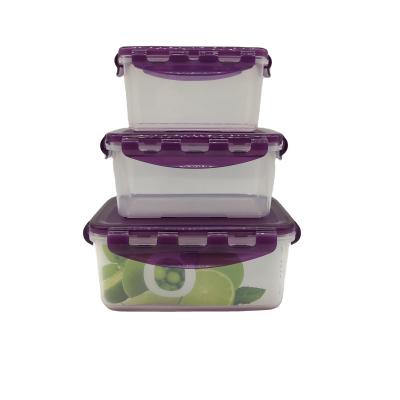 China Safe Clear Storage Freshness Preservation QM 3pcs/set Different Size Airtight Food Plastic Boxes for sale