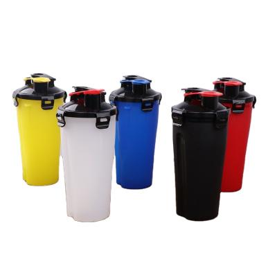 China QM BPA Amazon Selling Fitness Protein Viable Free Hot Plastic Water Bottle Double Shake Bottle for sale