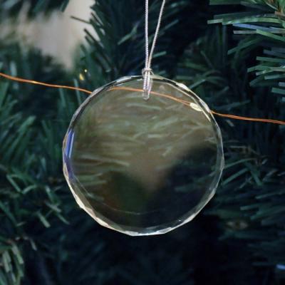 China Round Shape Crystal Christmas Ornament MH-GJ020 Glass Xmas Decoration Empty Tree Decorations Christmas Ornament for sale