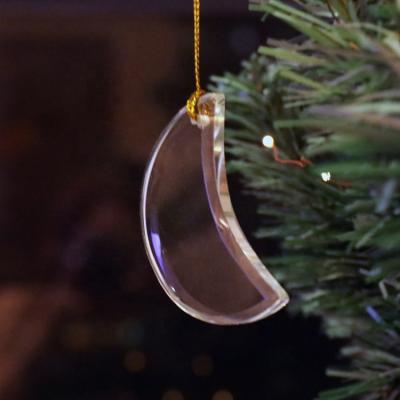 China Crystal Moon Deoration MH-GJ018 Xmas Ornament Glass Shape Xmas Decoration Empty Tree Decorations for sale