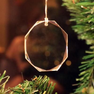 China MH-GJ016 Christmas Tree Glass Decorations Christmas Deoration White Crystal Christmas Ornament for sale