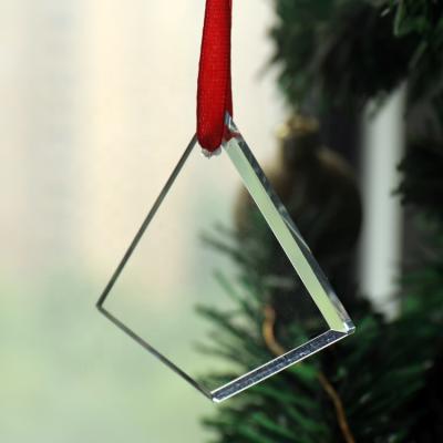 China MH-GJ013 Empty Glass Shape Xmas Tree Decorations Christmas Deoration Crystal Diamond Christmas Ornament for sale