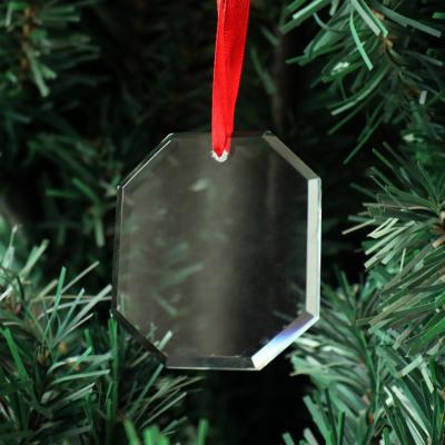 China Crystal Christmas Ornament MH-GJ010 Glass Shape Xmas Decoration Empty Tree Decorations Octagon Deoration for sale