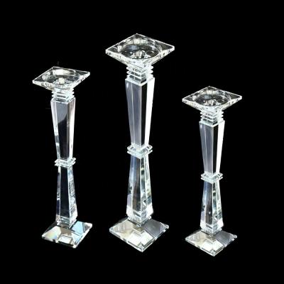 China ECO-frendly MH-Z013 Single Crystal Candelabra Crystal Candle Holder for Wedding Decoration for sale