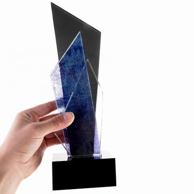 China New Design Europe MH-J166 Black Crystal Award Crystal Trophy Crystal Awards And Trophies With Base for sale