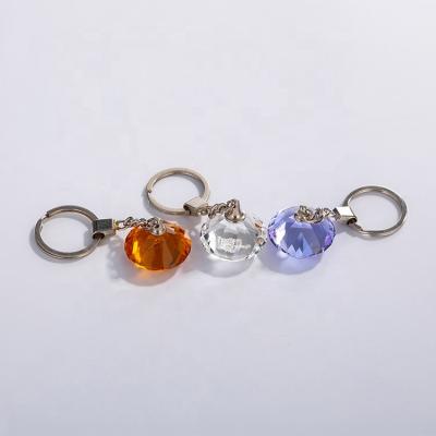 China ECO-frendly MH-Y012 Diamond Shape Colored Glass Crystal Keychain Diamond Crystal Key Chain for sale