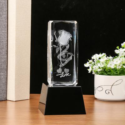 China China Clear Glass Block Mounted White K9 Crystal Cube Wholesale Crystal Glass 3d Block Crystal Cube for sale