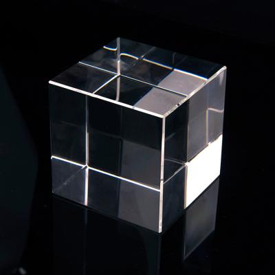 China Wholesale Custom White Transparent Logo K9 Crystal Cube 3d Laser Crystal Cube From China Factory Brand for sale