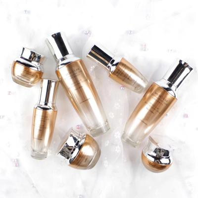 China 2021 cosmetic hotsale 7 sizes set clear cosmetic glass bottles 100ml cosmetic lotion pump bottle packaging bottles for sale