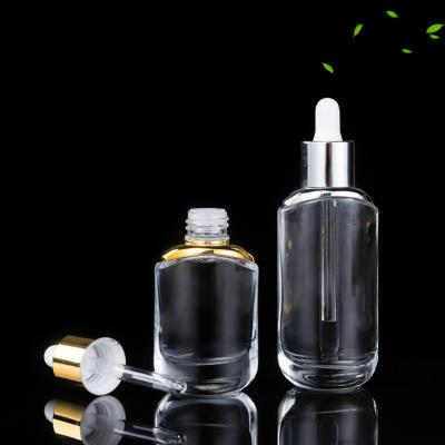 China Cosmetic 30ml single thick bottom dropper bottle essential oil bottle dropper glass bottle with dropper for sale