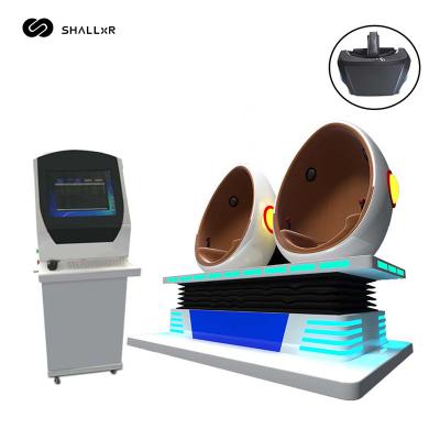 China Metal Shallxr Win Silver Vr Game Machine Virtual Reality Cinema 9d Vr Egg Chair Simulator 2 Seats Te koop