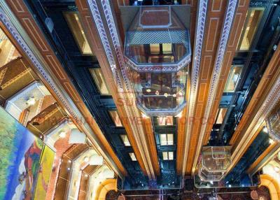 China Elevador de vidro panorâmico transparente, elevador comercial confortável para o público à venda