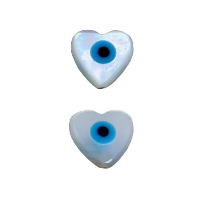 China Color Game Or Fire Full Hole Heart Shape Pearly Shell Evil Eye For Sale for sale