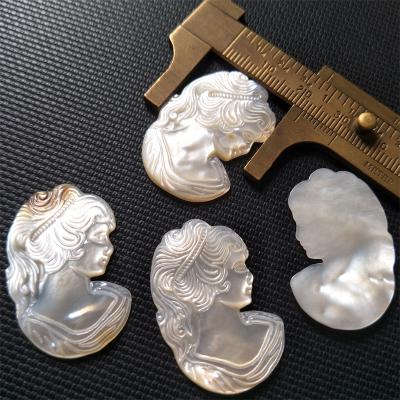 China Victorian Lady Cameo of Real Pearlescent Cameo for Jewelry Making for sale