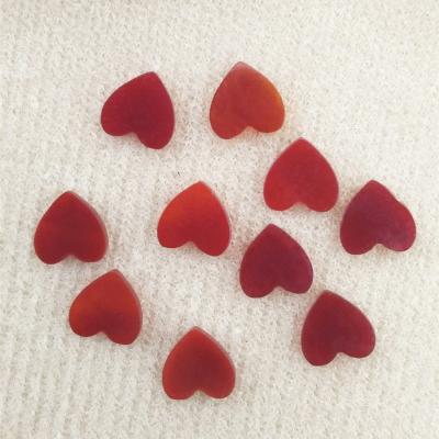 China Color Set or Flat Loose Gemstone Red Heart Shape Double Fire Agate Custom Jewelry Accessory for sale