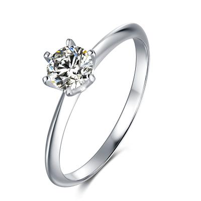 China CLASSIC 925 5mm sterling silver solitaire 0.5ct moissanite ring engagement for sale