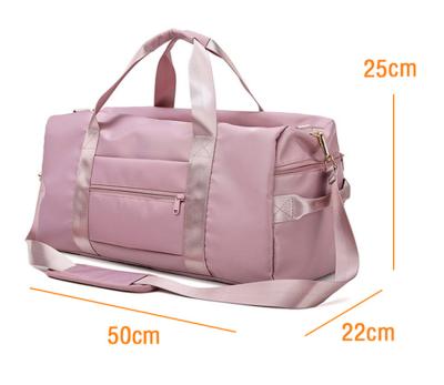 China Wholesale Custom Style Preppy Delivery Fast Delivery Sport Gym Bag Spend Overnight Large Capacity Travel Pink Folding Nylon Waterproof Duffel Bags for sale