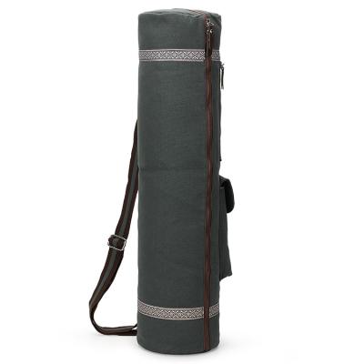 China Vintage Comfortable Custom Eco Friendly Waxed Canvas Travel Foldable Yoga Mat Carrier Roll Bag / Lightweight for sale