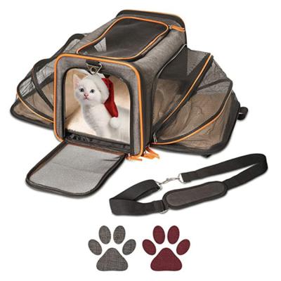 China Large Comfortable Breathable Mesh Surface Pet Outing Outside Travel Car Carrier Bag Pet Bag Black Foldable Breathable for sale