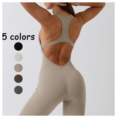 China Breathable Spring Seamless One Piece Yoga Clothes Sportswear Womens Gym Lift Up Workout Clothes Fitness Sports Stretch Wetsuit Yoga Suit for sale