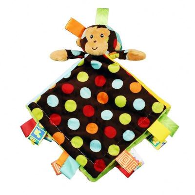 China Plush Monkey Doll Handkerchief with Rattles Baby Kids Toy Super Soft Plush Appease Toys for sale