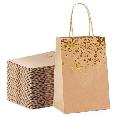 China 10pcs Folk Art Kraft Paper Bags Valentine's Day Gift Bags With Handle for sale