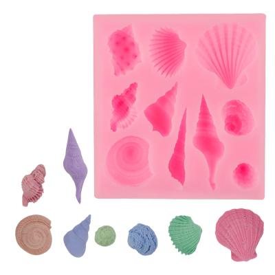 China Pink Seashell Baking Silicone Molds Cake Decorating Tools 3D Fondant Soap Mold For Cake Decorating Chocolate Candy Mold Baking Tool for sale