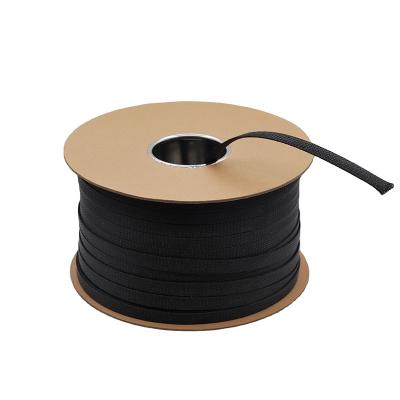 China Corrosion Resistance Best Price Non Slip Heat Shrink Semi Rigid Tube Tubing Slot Braided Sleeving Reverse Woven Tubular Harness Wrap for sale