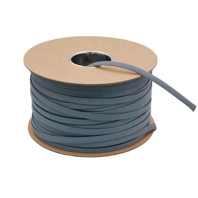 China Hot Sale High Voltage Harness Tube Wire Loom PET Black Expandable Cable SleevingWire Protective Braided Self Wrapping Slot Braided Sleeving for sale