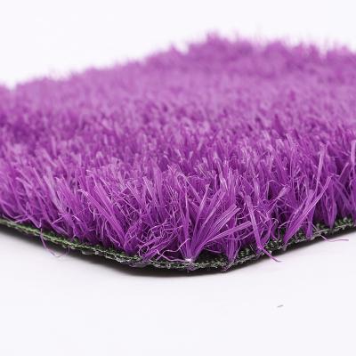 China Landscaping Wholesale Cheap Price 40mm Football Mat Landscaping Leisure Purple Grass Artificial Lawn for sale