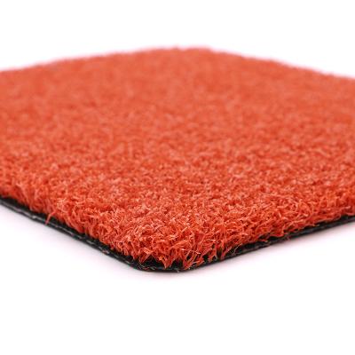 China Cheap Competitive Price Red Curved Carpet Artificial Grass Turf Drill Mat Artificial Lawn Garden Garden Use for sale