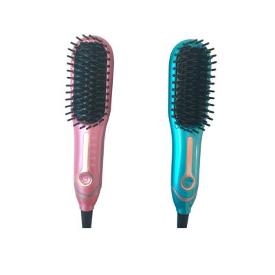 China Newest PTC MCH ODM Ceramic Electric Compact Mini Hair Straightening Brush Fast Ionic Temperature Control for sale