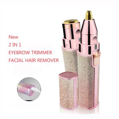 China Mini Rechargeable Cordless Nose Hair Eyebrow Trimmer Portable Clean Women Electric Blade Hair Removal for sale