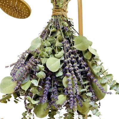 China eucalyptus dry preserved & lavender & Perfect Gift Item Real Preserved Eucalyptus Rose Leaves Greenery and Lavender 120 Pcs Mix Dried Eucalyptus Stems and Lavender Bundle for sale